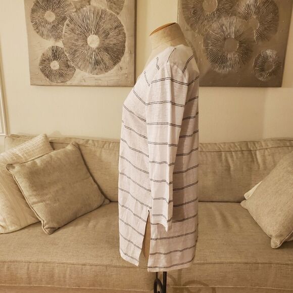 Eileen Fisher Striped Organic Linen Tunic - Picture 5 of 10